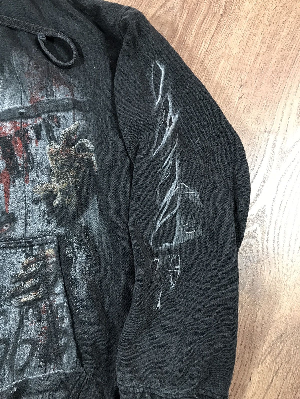 Vintage Vintage Distressed Spiral Zip Hoodie Size L-XL Size US XL / EU 56 / 4 - 11 Thumbnail