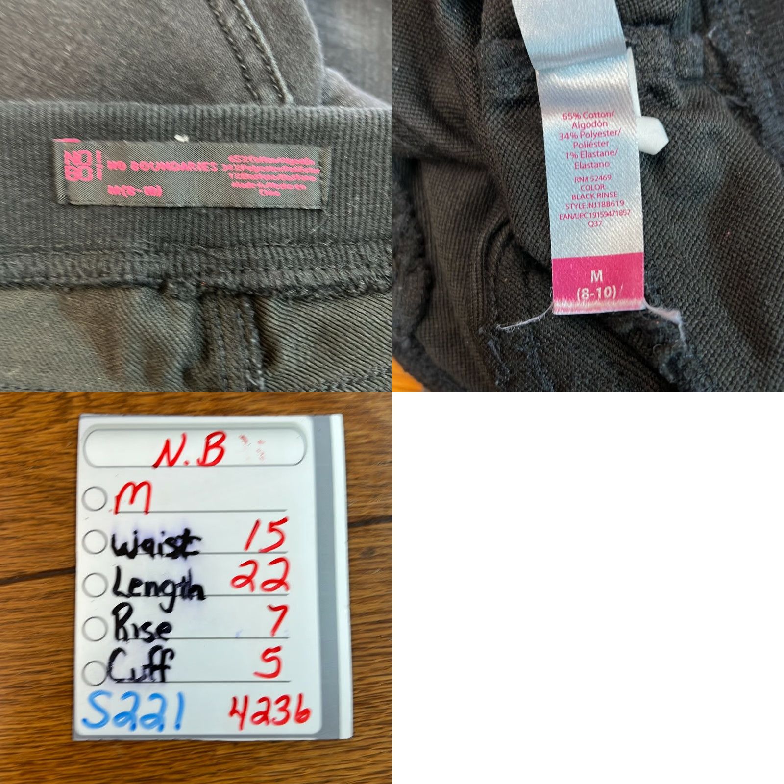 Vintage NO Boundaries NOBO Womens Black Low Rise Pull On Jeggings Jeans M 8-10 Size 32" / US 10 / IT 46 - 8 Thumbnail