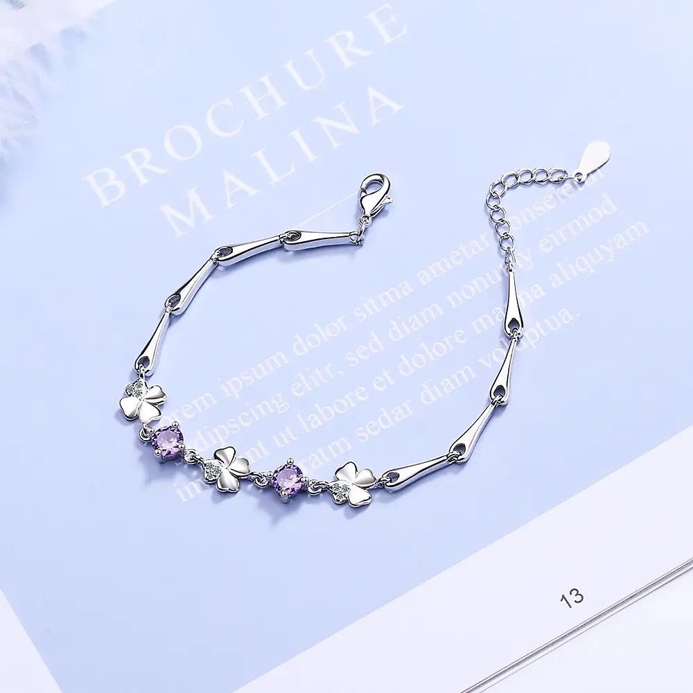 Jewelry Creative Lucky Sweet Four-leaf Clover Bracelets Size ONE SIZE - 3 Thumbnail