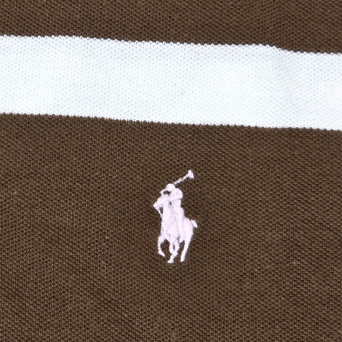 VINTAGE Polo Ralph Lauren Shirt L Brown White Short Sleeve Pique Polo Ralph Lauren Polo Shirt L Brown White Short Sleeve Pique Pink Pony 90s USA Mens