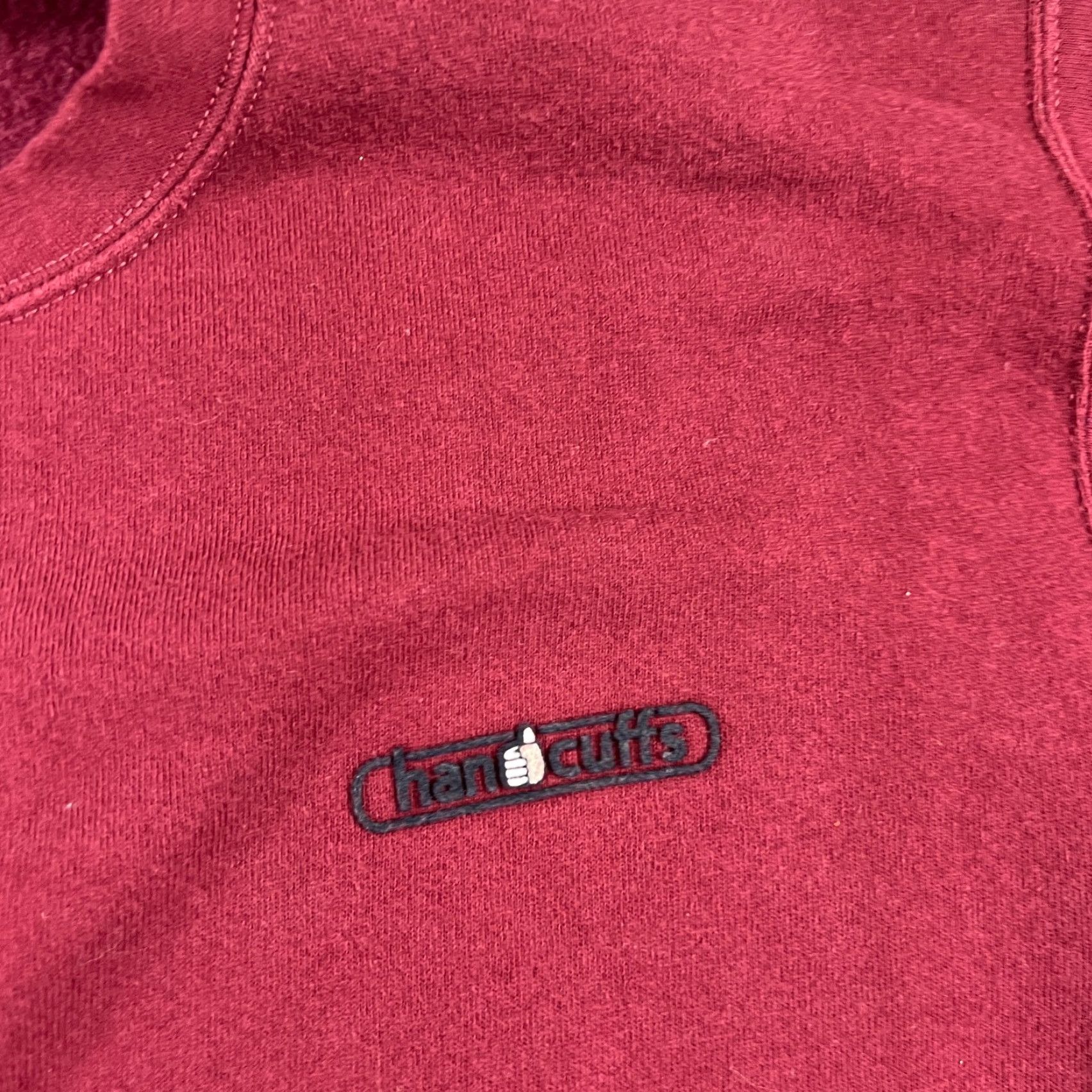 Vintage VINTAGE Handcuffs USA Sweatshirt Crew Neck Burgundy Red Medium Unisex Adults Long Sleeve Fleece Pullover USA Theme Size US M / EU 48-50 / 2 - 3 Thumbnail
