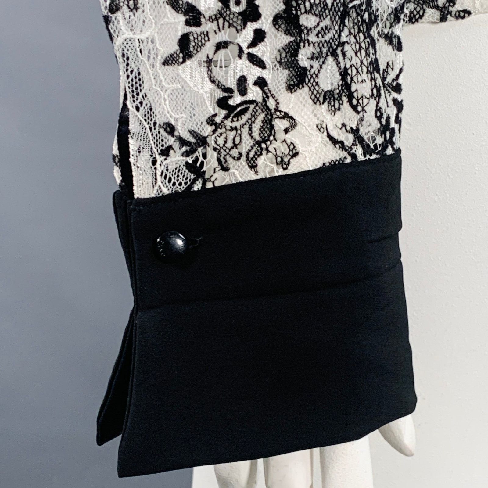 Other Solly White Black Polyamide Lace Burnout Contrast Trim Size XL / US 12-14 / IT 48-50 - 4 Thumbnail