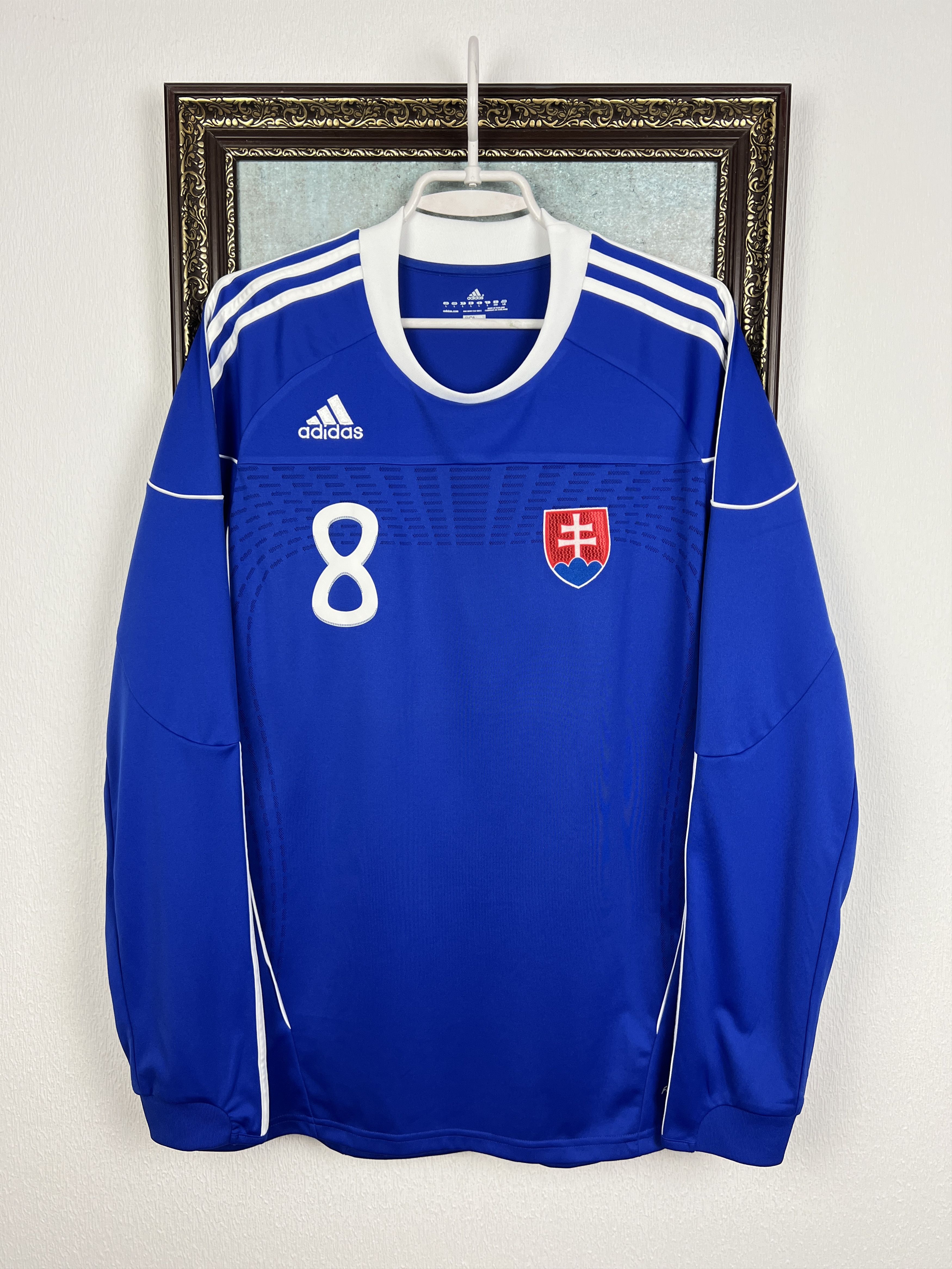 Adidas Slovakia Home football shirt Long Sleeve Player Issue Jersey Size US L / EU 52-54 / 3 - 1 Thumbnail