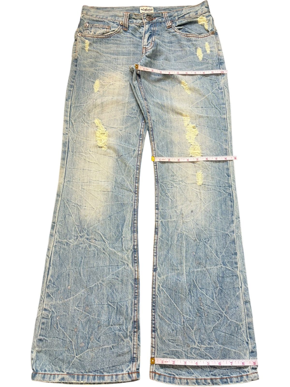 If Six Was Nine Vintage Nylaus Painted Splattered Distress Flare Jeans Size US 31 - 8 Thumbnail