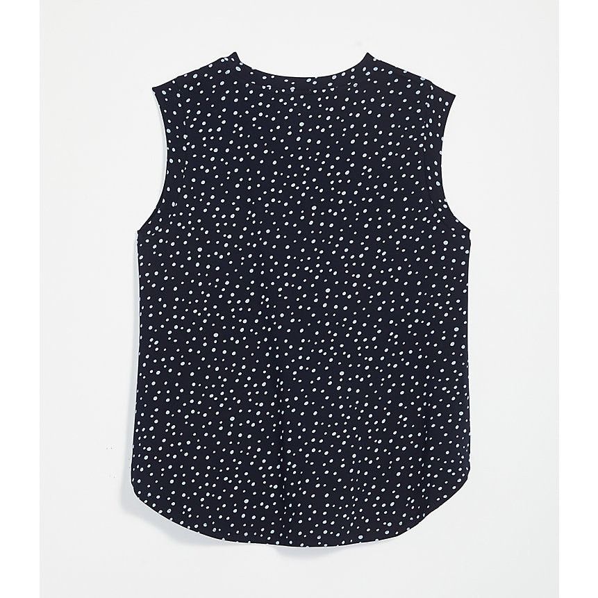 Ann Taylor Ann Taylor LOFT Dotted Pocket Tank - Navy with White Accents Size S / US 4 / IT 40 - 4 Thumbnail