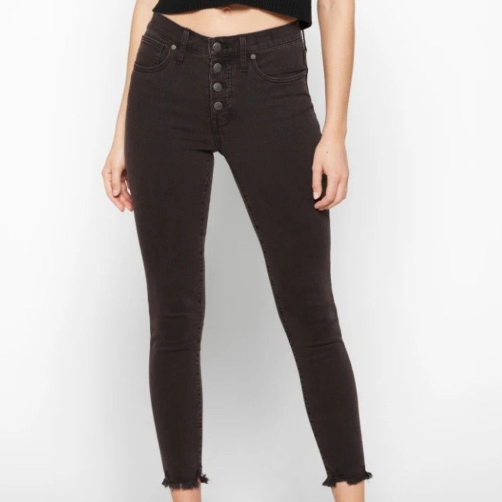 Madewell Madewell high rise skinny cropped black raw hem jeans sz 24P Size 24" / US 00 / IT 34 - 1 Thumbnail