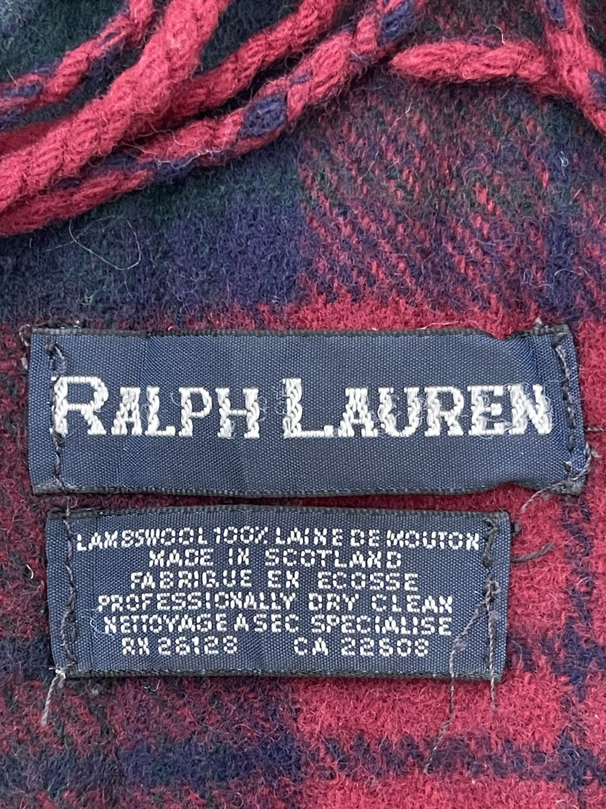 Polo Ralph Lauren VINTAGE Ralph Lauren Lambswool Plaid Scarf Made In Scotland Size ONE SIZE - 4 Thumbnail