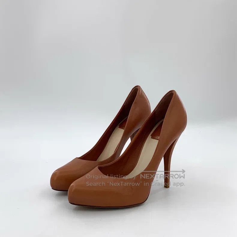 Dior Dior Brown leather CD logo thin heel high heels Size US 7.5 / IT 37.5 - 1 Thumbnail