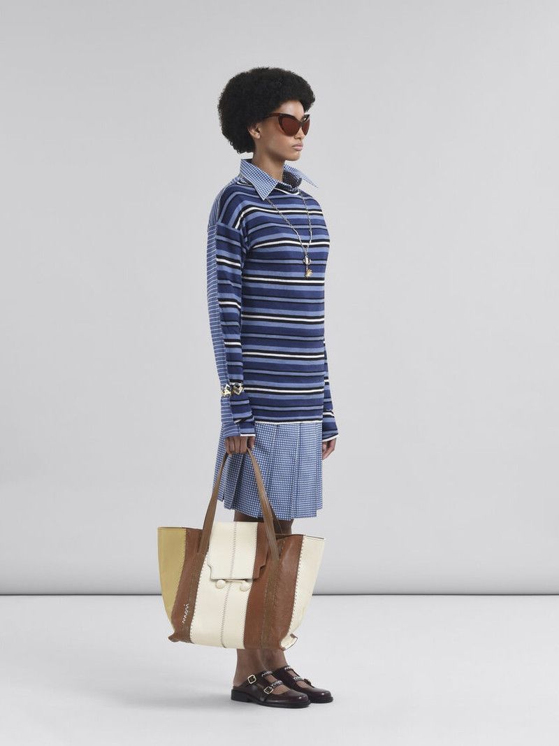 Marni o1w1db10426 Striped Knitted Top in Blue Size L / US 10 / IT 46 - 3 Thumbnail