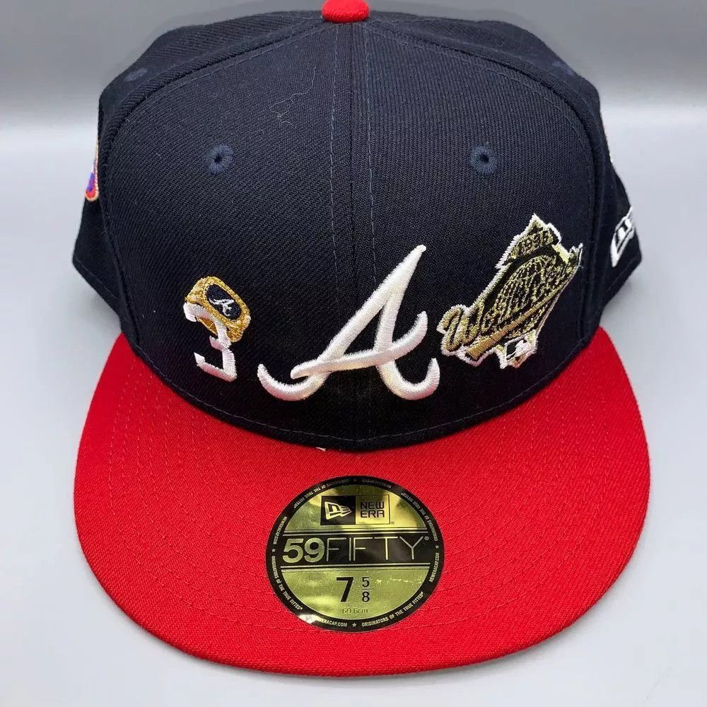 New Era Atlanta Braves Hat Men 7 5/8 Black World Series Fitted Cap Size ONE SIZE - 1 Thumbnail
