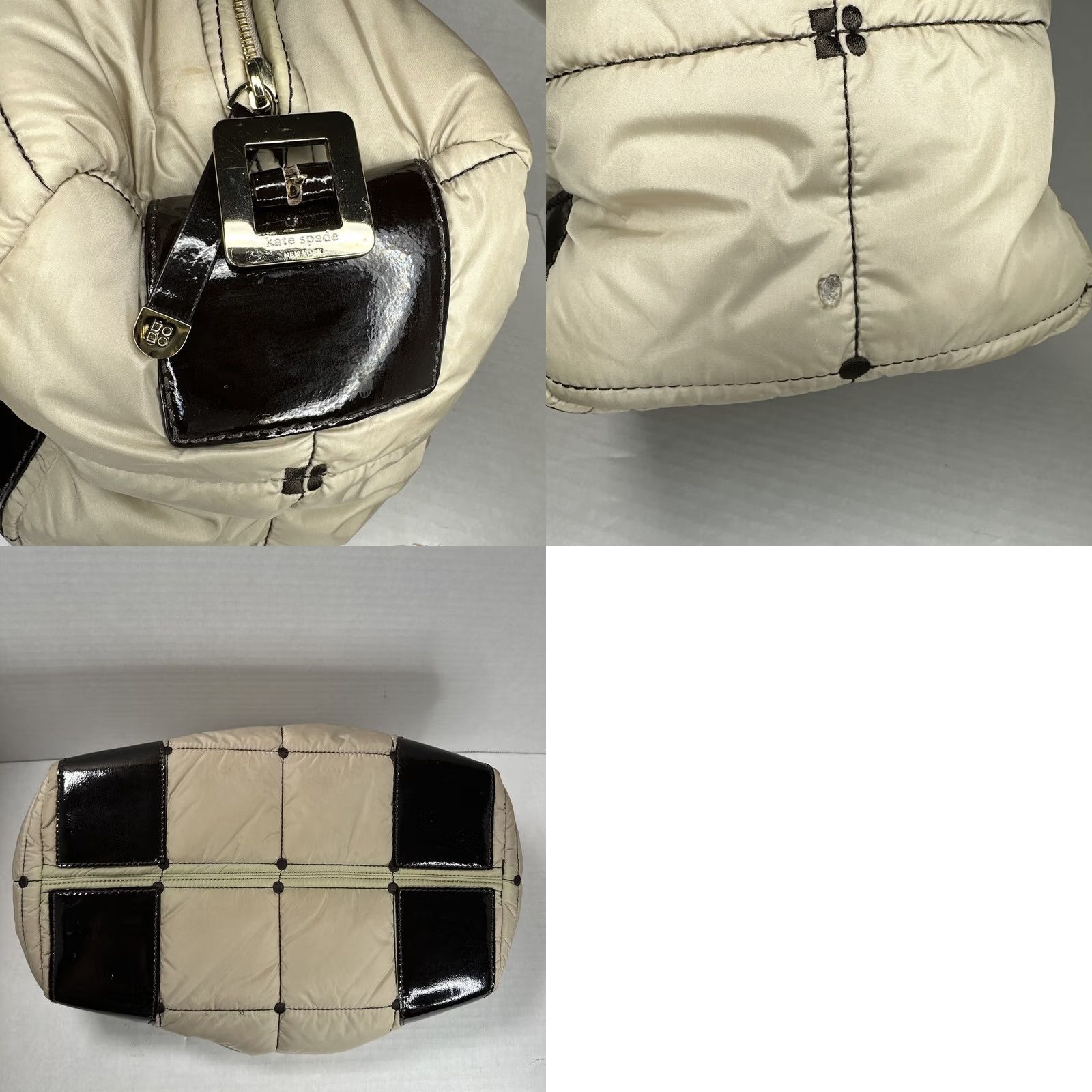 Vintage kate spade new york Alpine Beige Nylon Quilted Bag NO SHOULDER STRAP Large Women bag, Quilted, Nylon, Beige, Kate Spade, Bag, Vintage N/A Size ONE SIZE - 9 Thumbnail