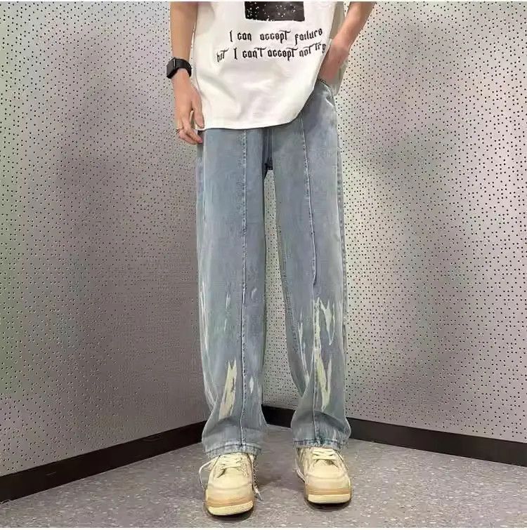 Japanese Brand Retro loose fit distressed jeans Size US 32 / EU 48 - 4 Thumbnail