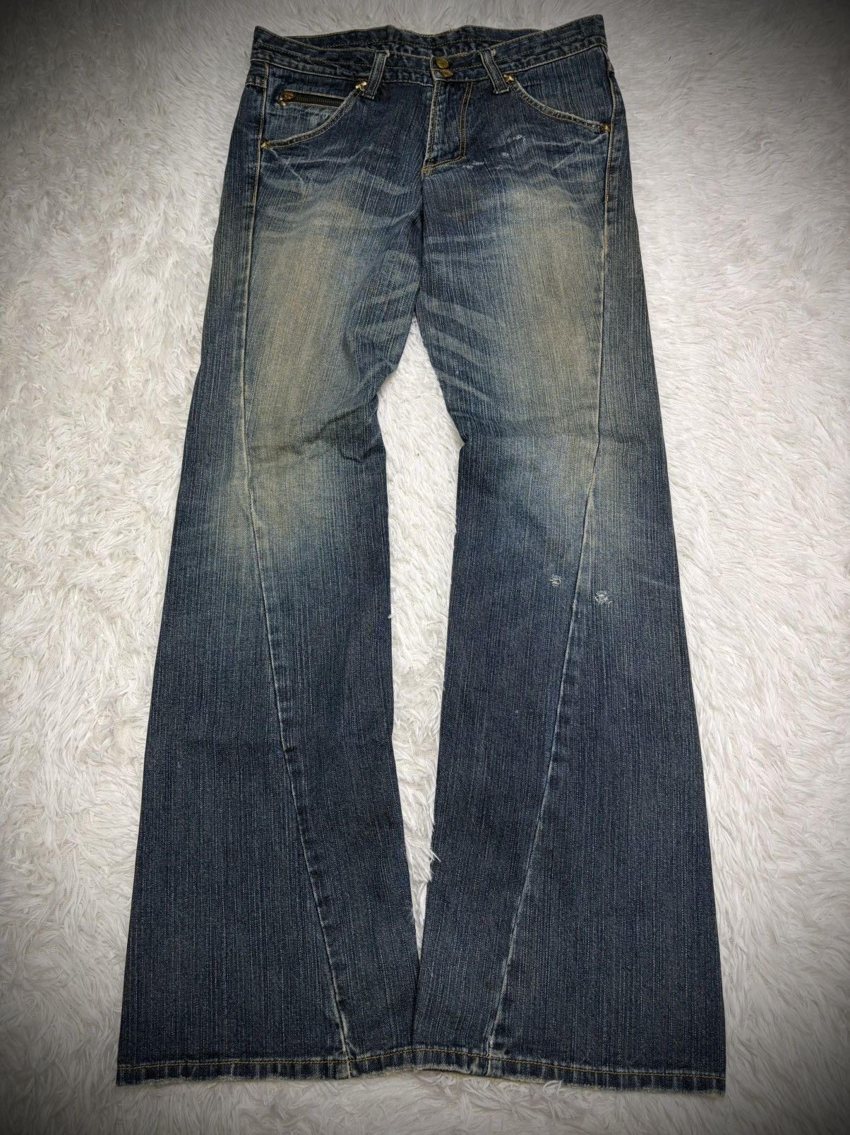 Rare Vintage cowboy Lee riders twisted flared mudwash jeans
