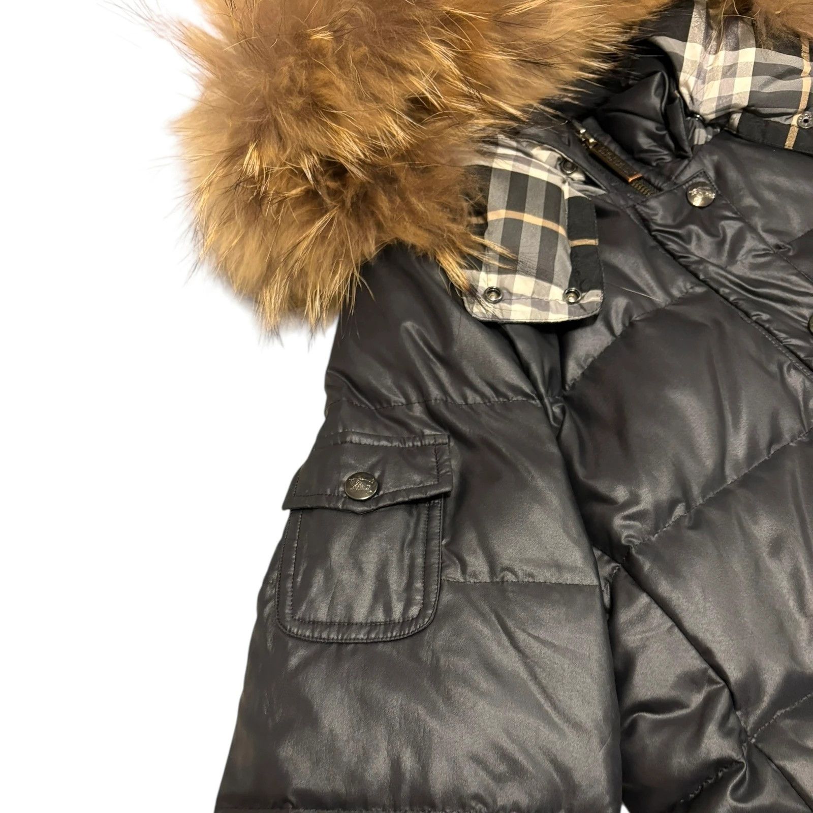 Burberry Burberry Blue Label black fur hood puffer down jacket Size US XS / EU 42 / 0 - 4 Thumbnail