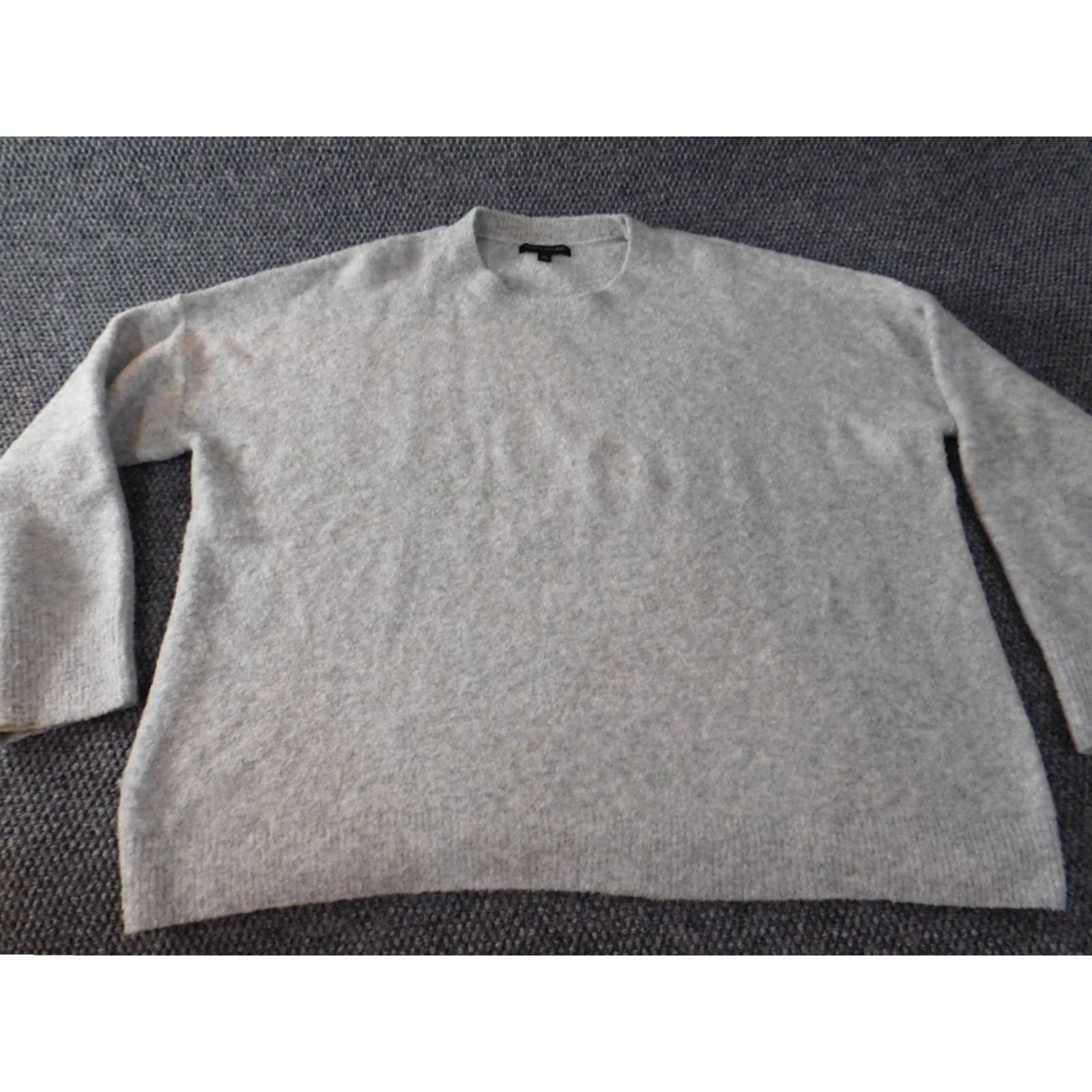 Banana Republic Banana Republic Mens Sweater XL Gray Pullover Crew Neck Stretch Classic Knit Wool Acrylic Nylon Spandex Size US XL / EU 56 / 4 - 2 Thumbnail