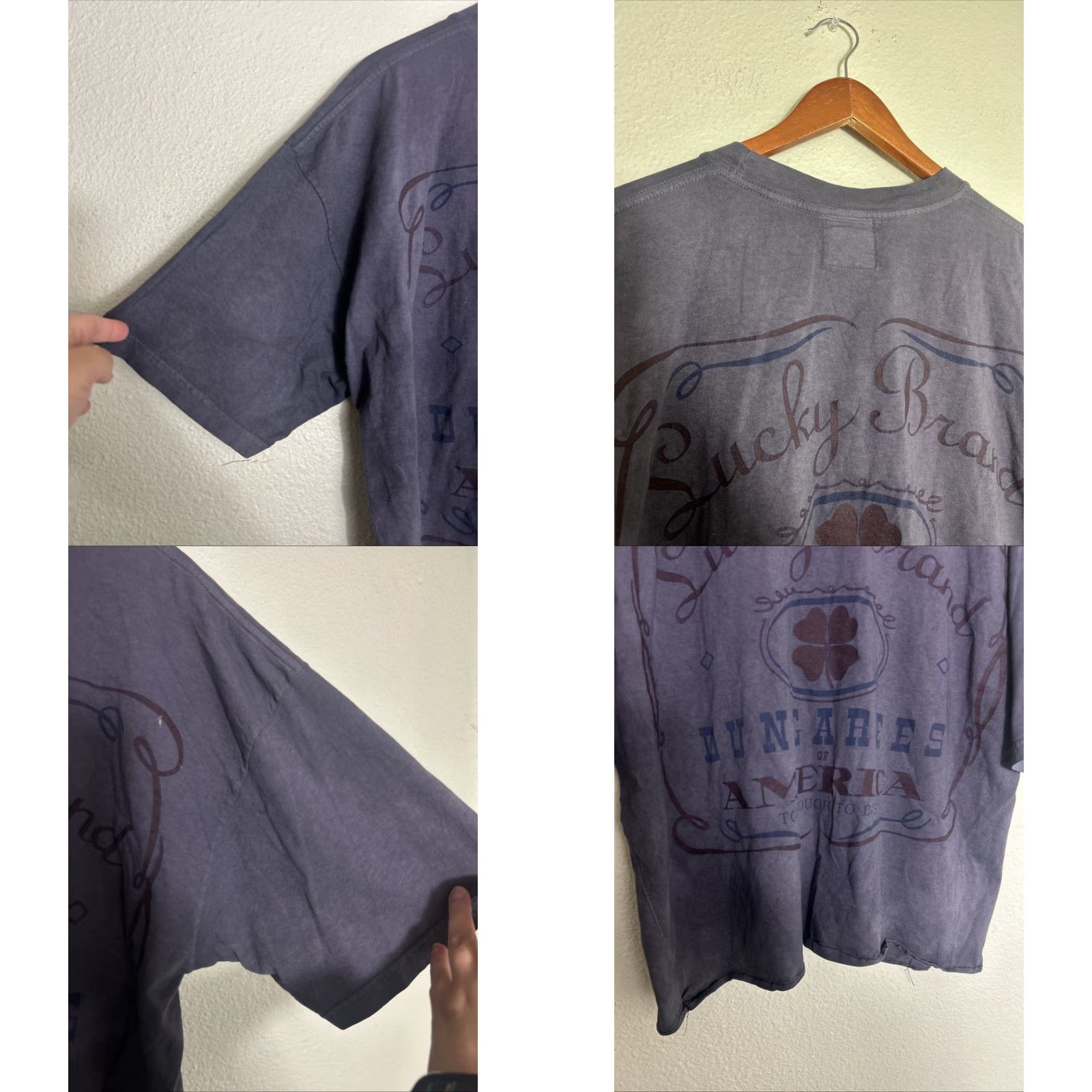 Lucky Brand Lucky Brand Short Sleeve T Shirt Gray One Size fits Him Stained Size US M / EU 48-50 / 2 - 9 Thumbnail
