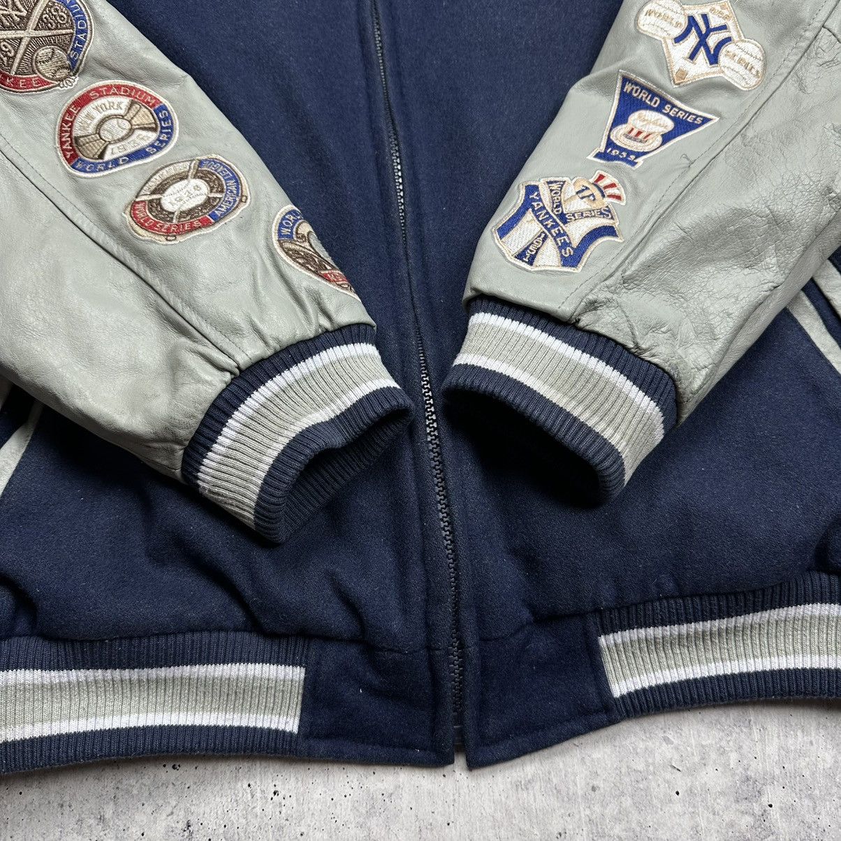 New York Yankees × Vintage New York Yankees Bomber World Series Vintage Patch Jacket Size US L / EU 52-54 / 3 - 18 Thumbnail