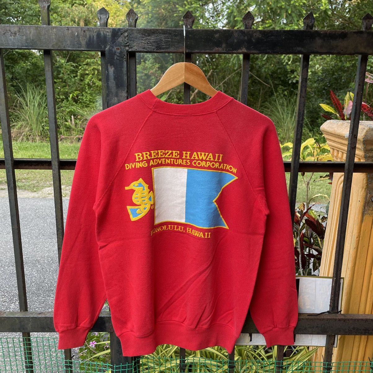 Hanes 🔥Vintage 80s Breeze Hawaii Diving Big Logo Sweatshirts Size US S / EU 44-46 / 1 - 1 Thumbnail
