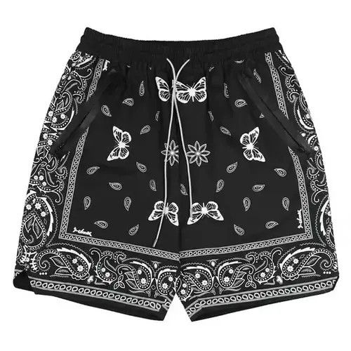 High Sport × Japanese Brand × Jean 20SS Indigo Union Japan Black Bandana Butterfly Shorts Size US 33 - 1 Thumbnail