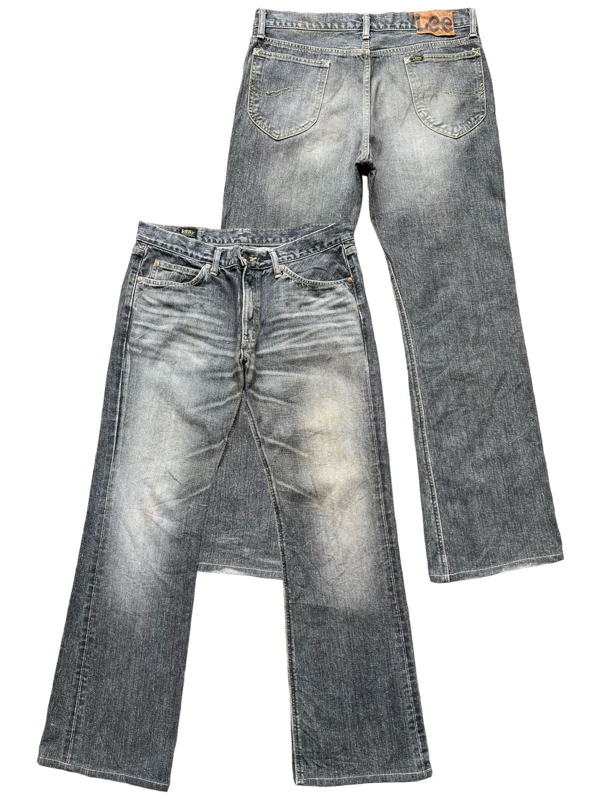 Vintage Lee Rider Distressed Bootcut Flare Denim Jeans 34x31