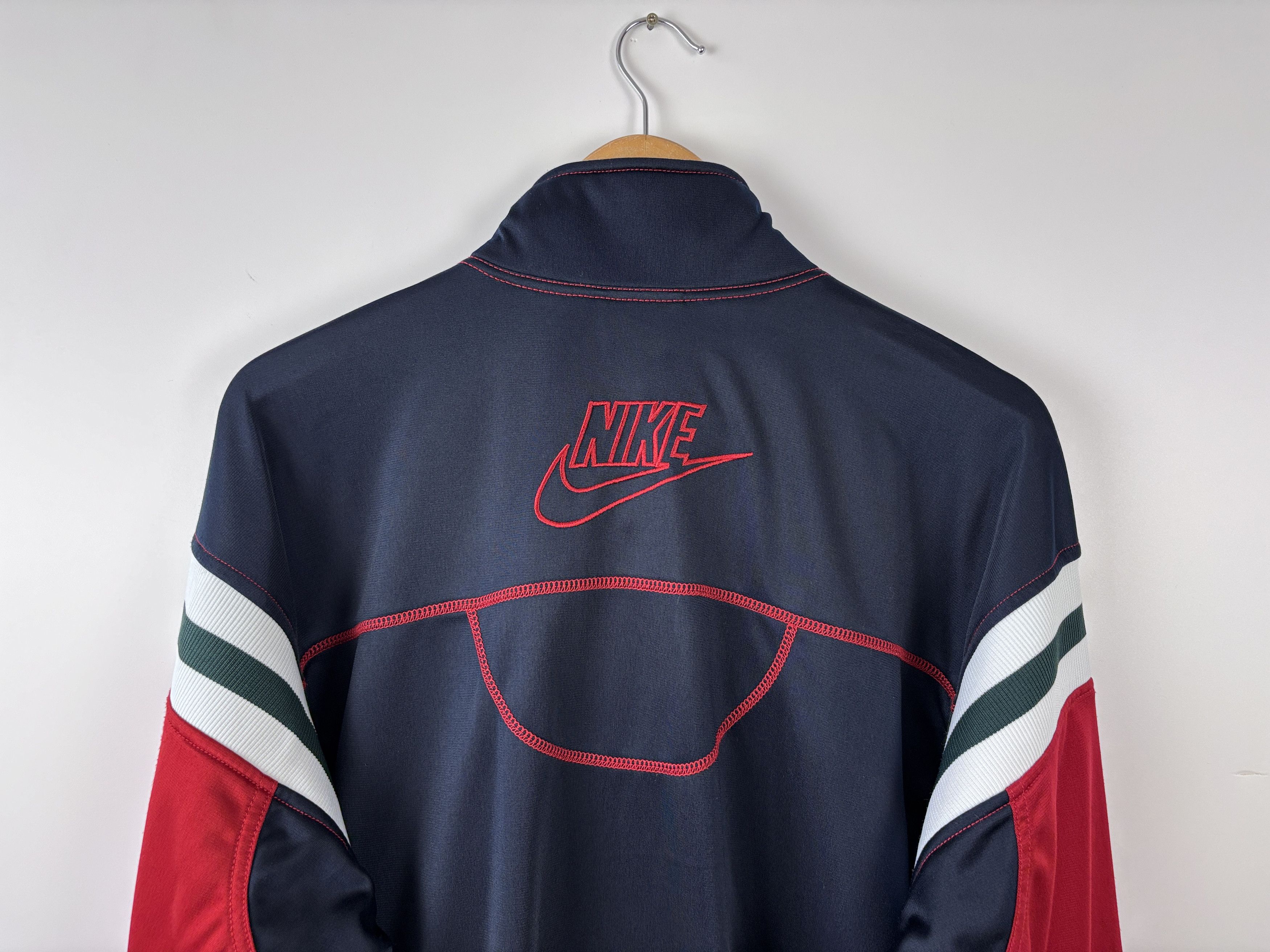 Nike × Vintage Vintage 90s Nike Full Zip Track Jacket Blue Red Size ~XL Size US XL / EU 56 / 4 - 5 Thumbnail