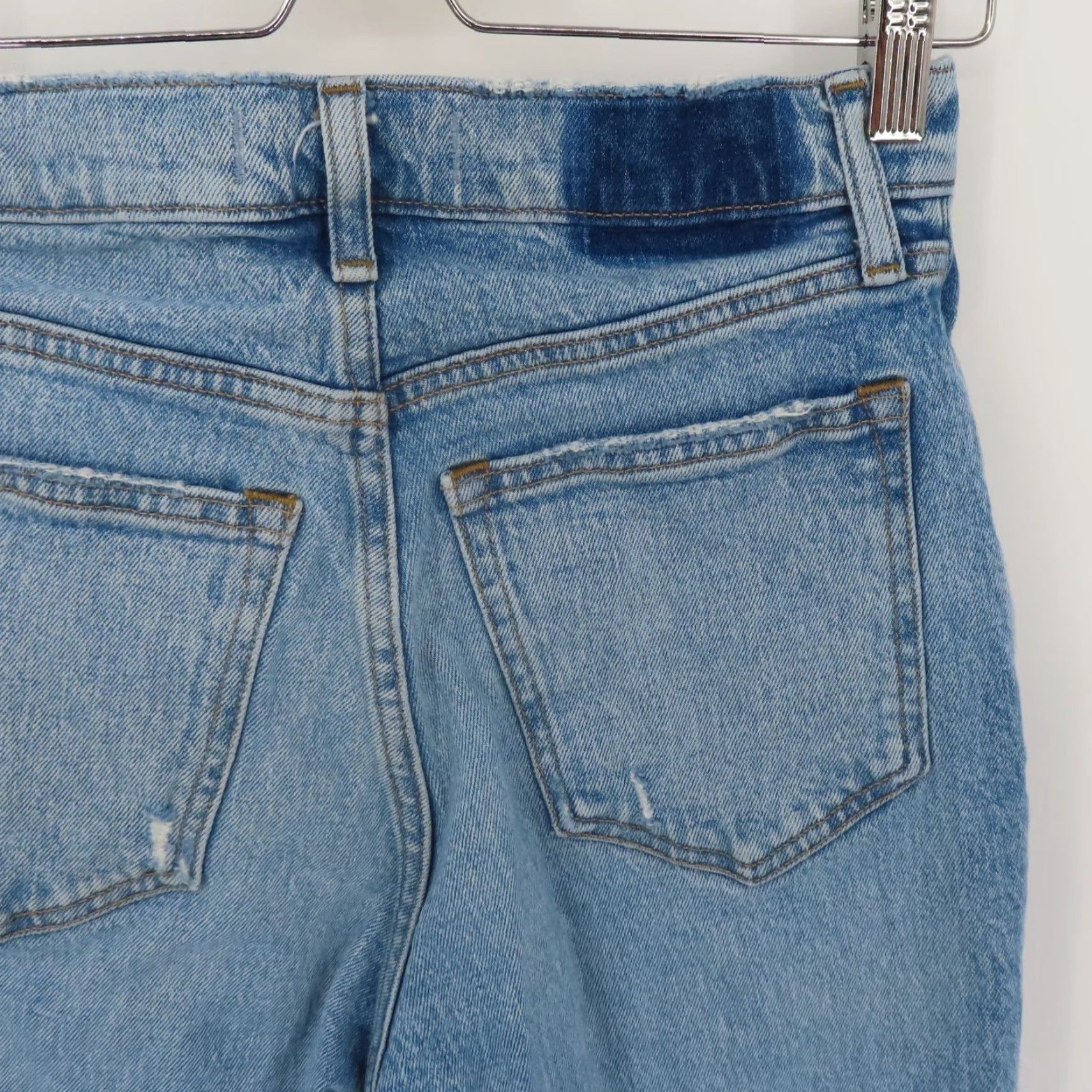 Abercrombie & Fitch VINTAGE Abercrombie & Fitch 90s Straight Ultra High Rise Distressed Denim Jeans Womens Jeans 27 BLUE Size 27" / US 4 / IT 40 - 7 Thumbnail
