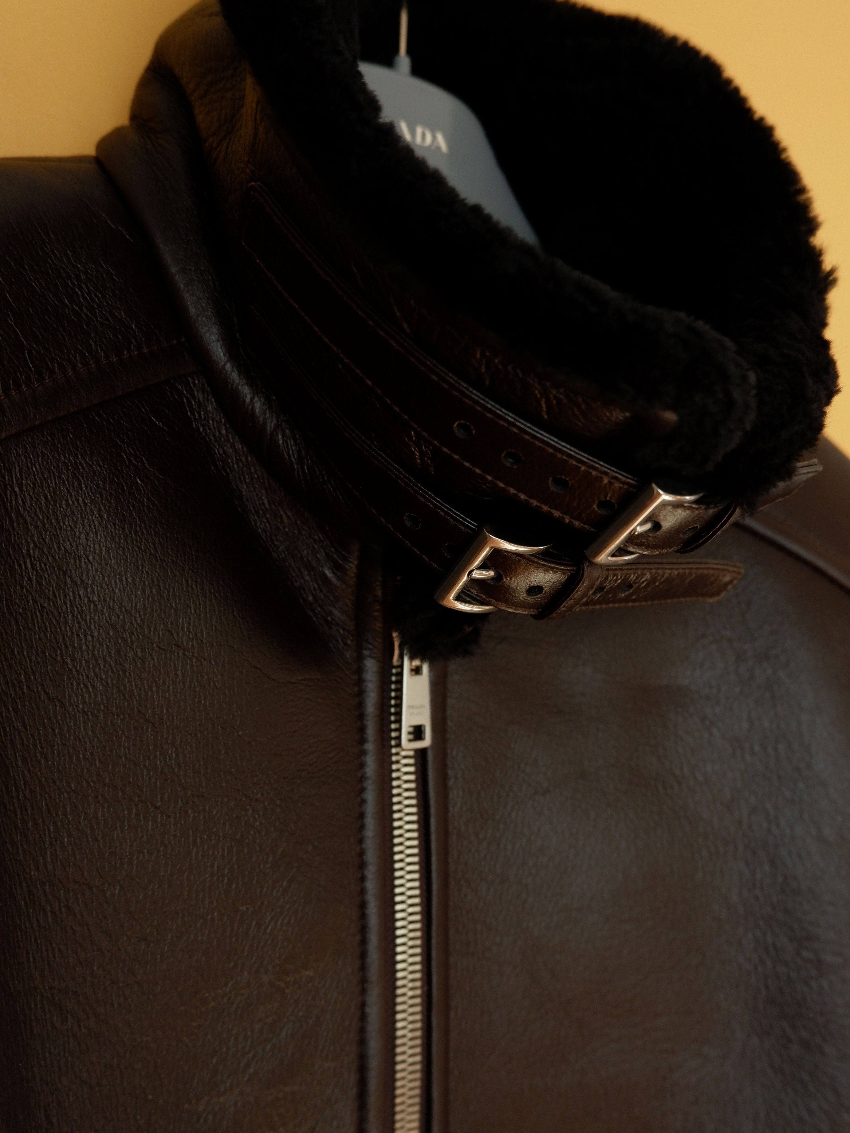 Prada Best price! Prada leather shearling jacket runway AW22 Size US M / EU 48-50 / 2 - 3 Thumbnail