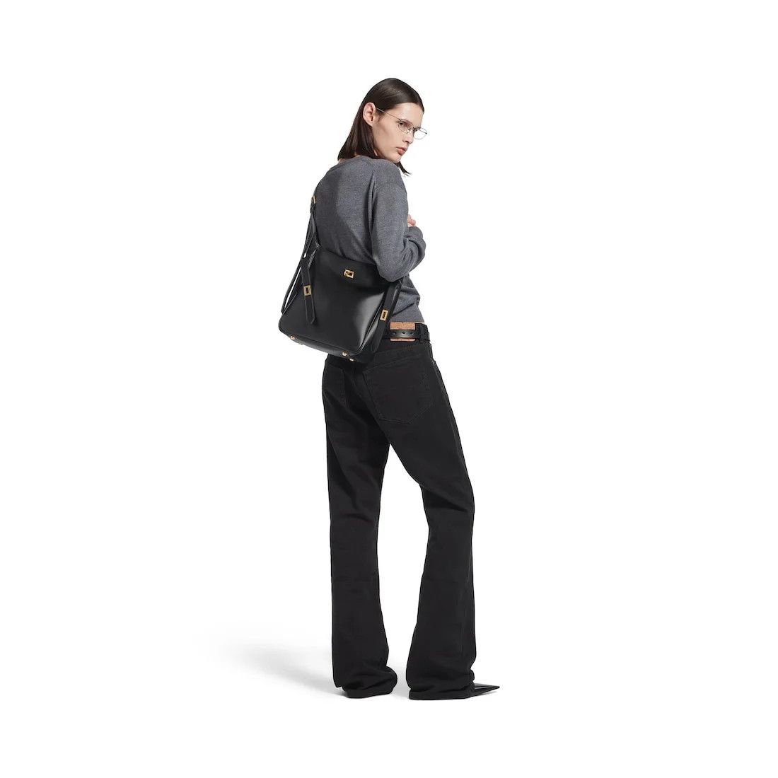 Balenciaga o1srvl11e0326 Size: OS / Bel Air Small Hobo Bag in Black Size ONE SIZE - 7 Thumbnail