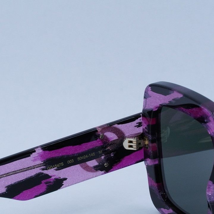Gucci Gucci GG1547S 003 Sunglasses Glitter Fuchsia With Black Size ONE SIZE - 7 Thumbnail