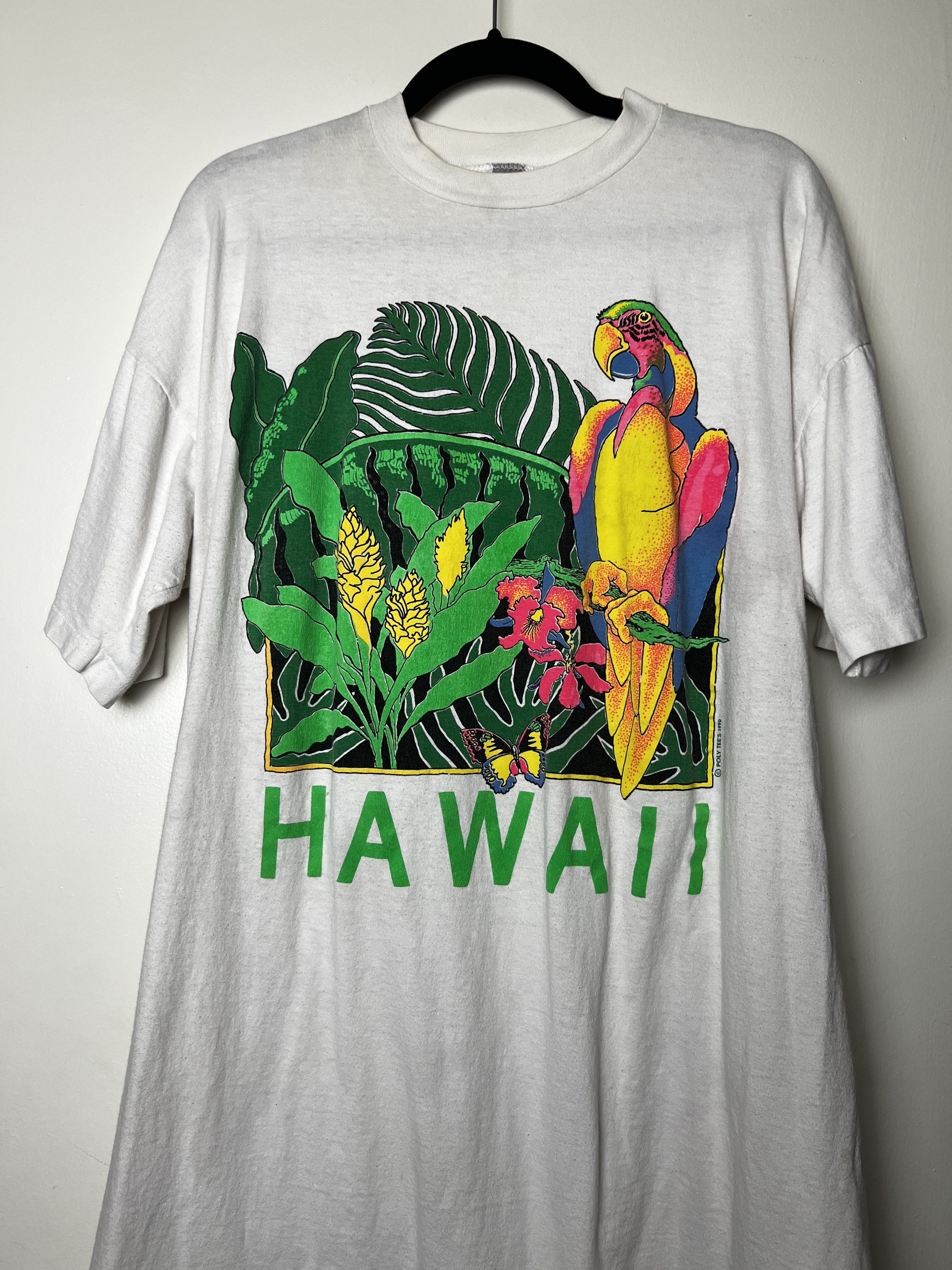 Vintage Vintage Poly Tee's 1990 "Hawaii" Souvenir X-Long T-Shirt Size ONE SIZE - 4 Thumbnail