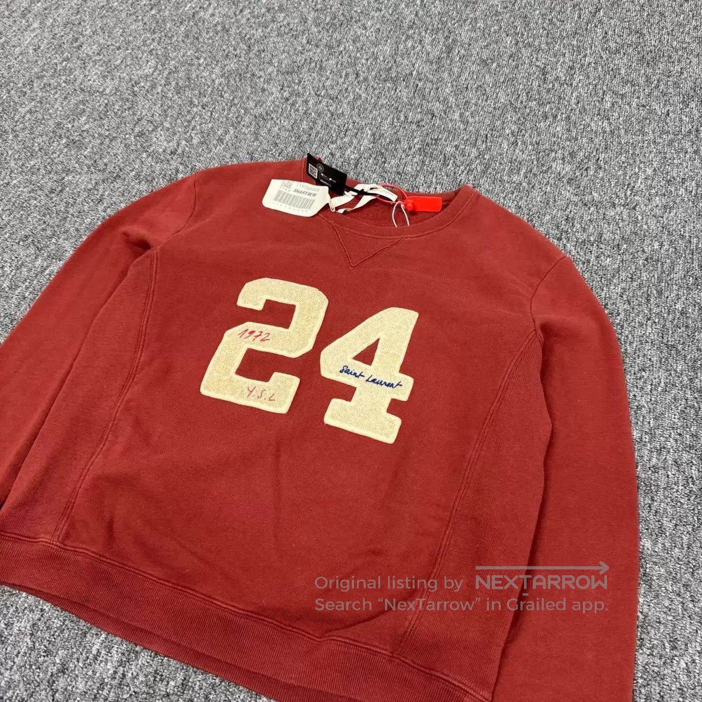 Saint Laurent Paris Orange Long Sleeve Number 24 Sweatshirt L. Size US L / EU 52-54 / 3 - 4 Thumbnail