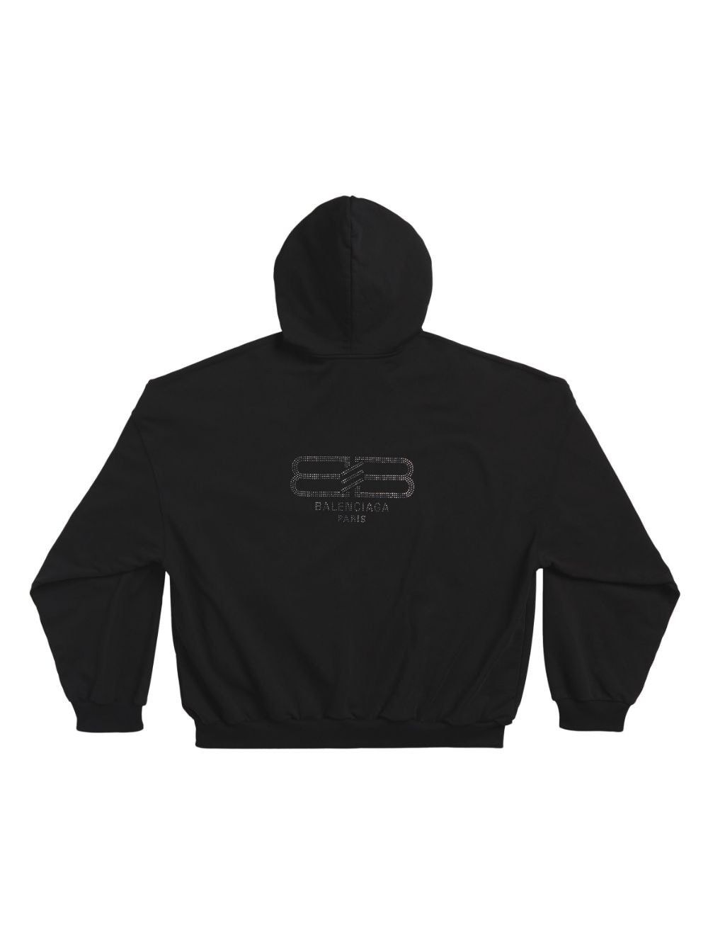 Balenciaga o1srvl11e0825 BB Paris Strass Hoodie Large Fit in Black Size S / US 4 / IT 40 - 1 Thumbnail