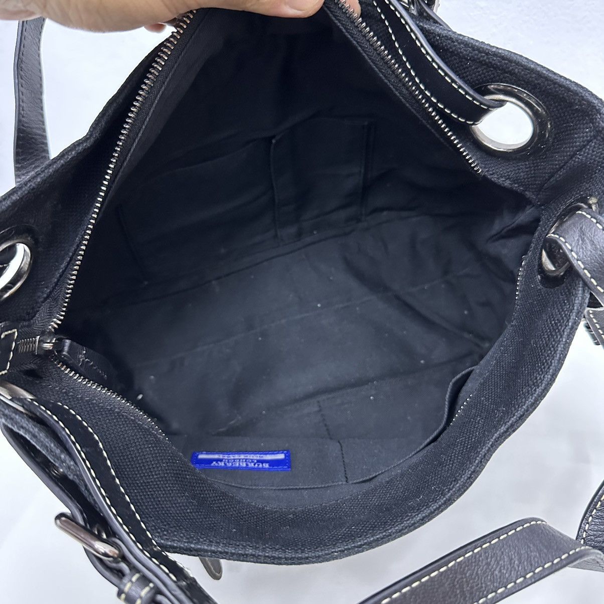 Burberry AUTHENTIC BURBERRY BLUE LABEL BLACK CANVAS SHOULDER TOTE BAG Size ONE SIZE - 11 Thumbnail