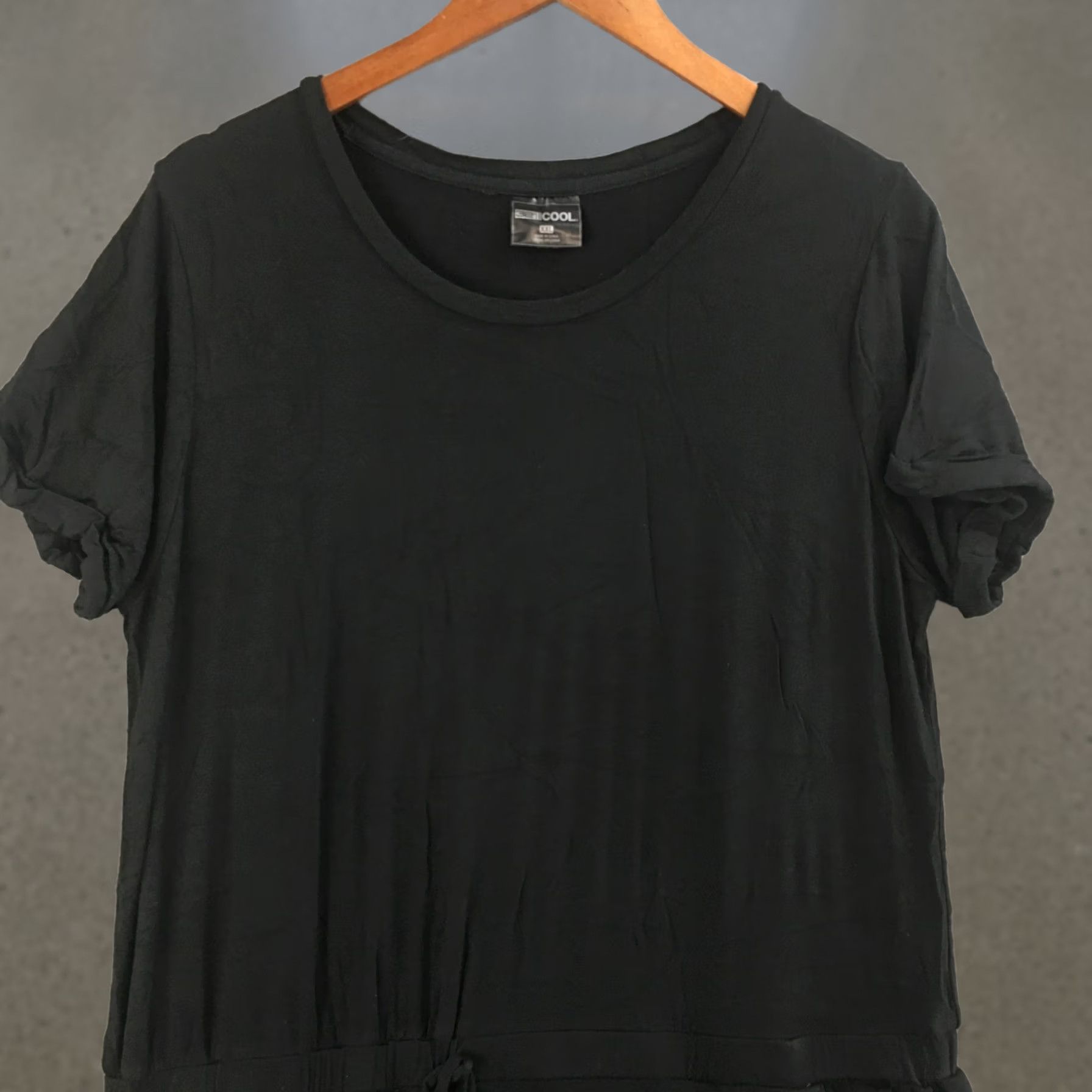 Vintage 32 Degrees Women Dress XXL Stretch Pockets Short Sleeve Pullover Knit Black Size XXL / US 16-18 / IT 52-54 - 1 Thumbnail