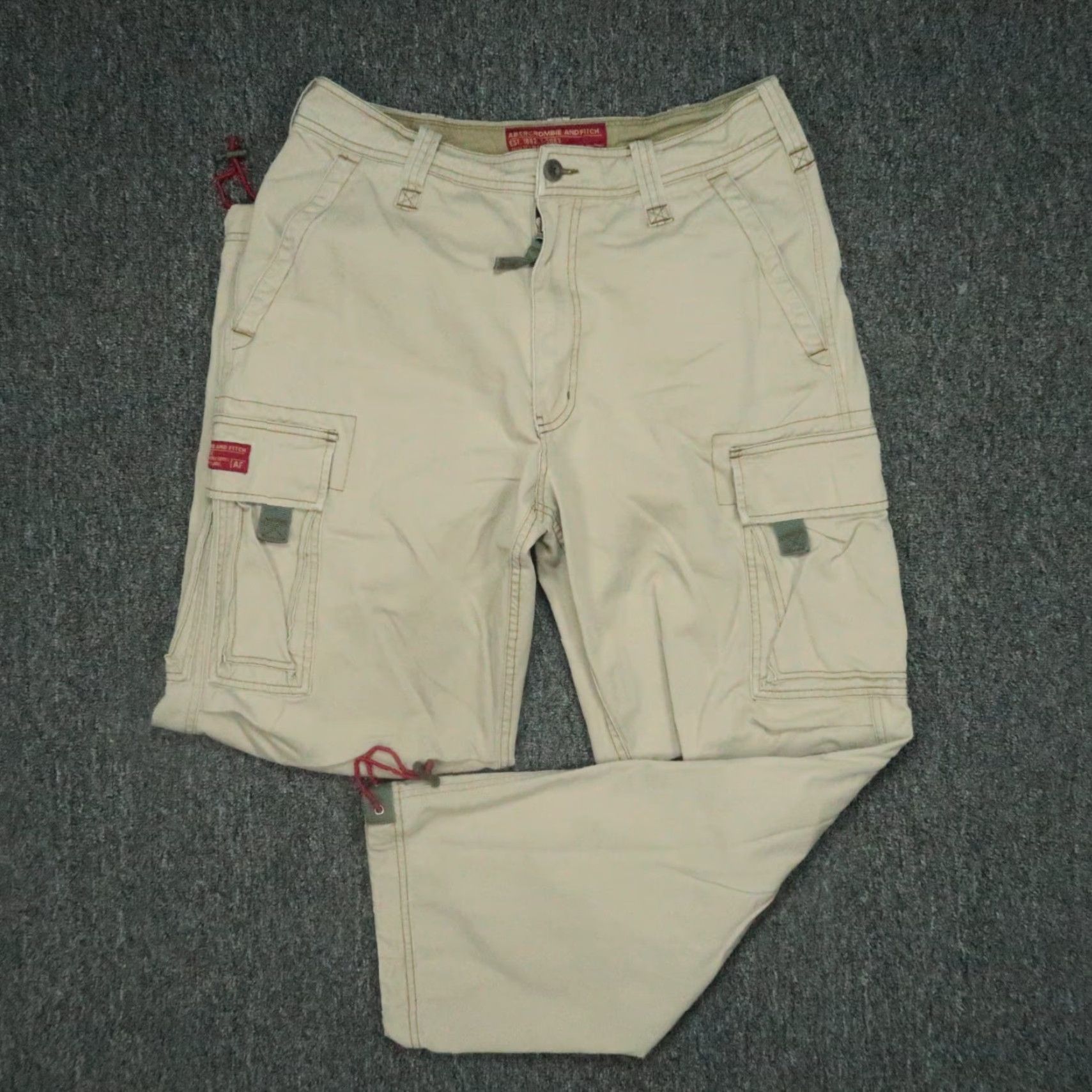Abercrombie & Fitch VINTAGE Abercrombie & Fitch Pants Men Small Khaki Cargo Paratrooper Utiilty T-2083 Size US 29 - 2 Thumbnail