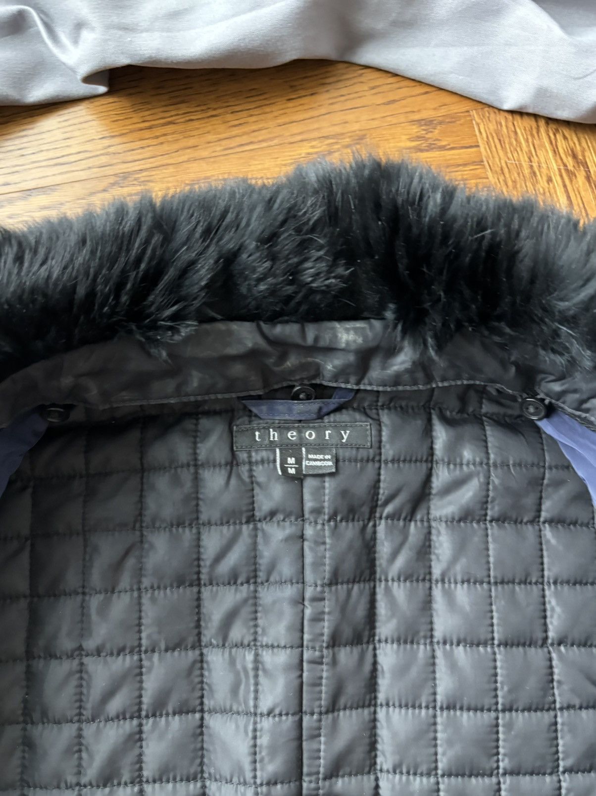 Theory Theory Rabbit Fur Trim Collar Winter Jacket Lambskin Bomber Size M / US 6-8 / IT 42-44 - 9 Thumbnail