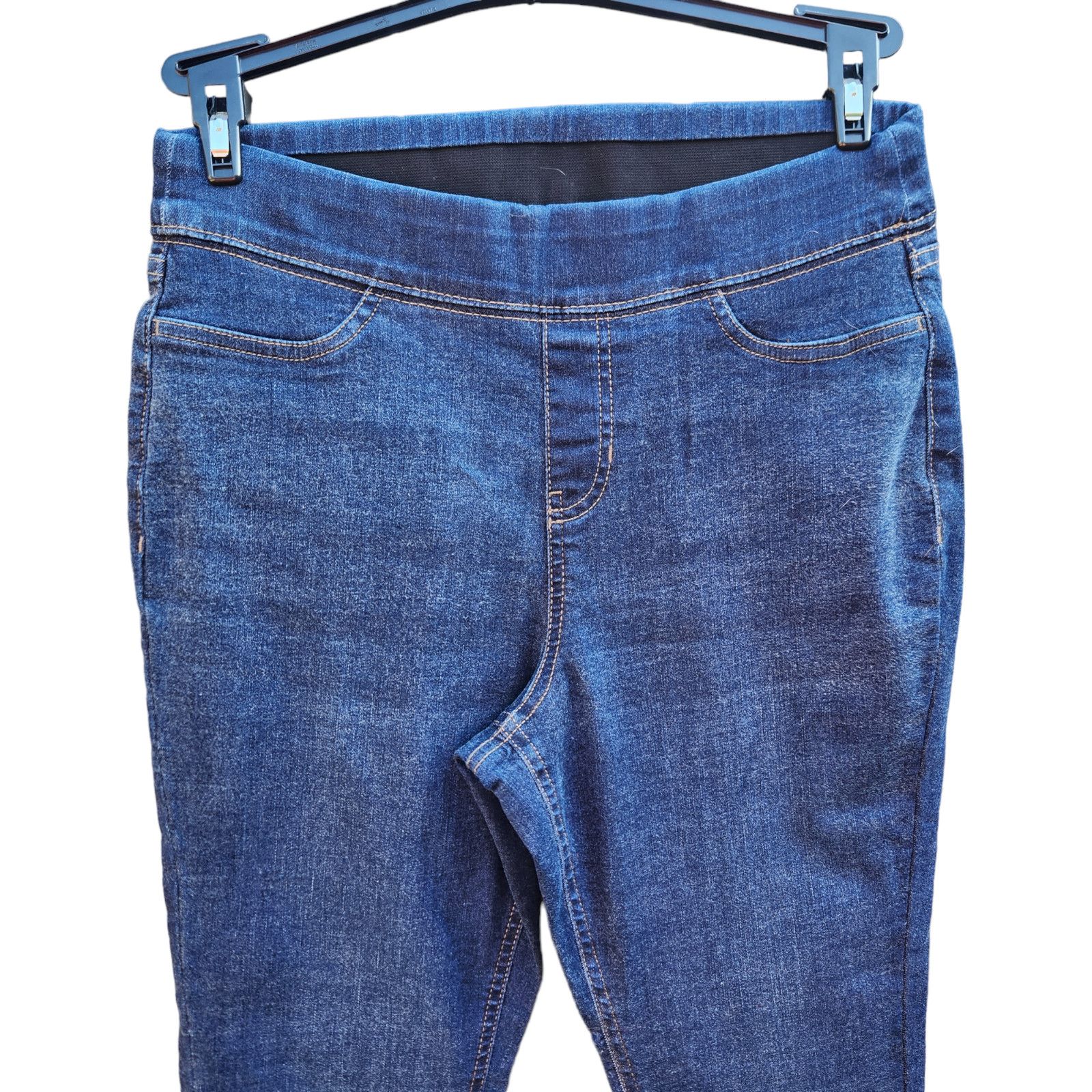 Denim & Co. Denim & Co. Cozy Touch Denim Roll-On Jeggings Indigo Size 6 Size 28" / US 6 / IT 42 - 3 Thumbnail