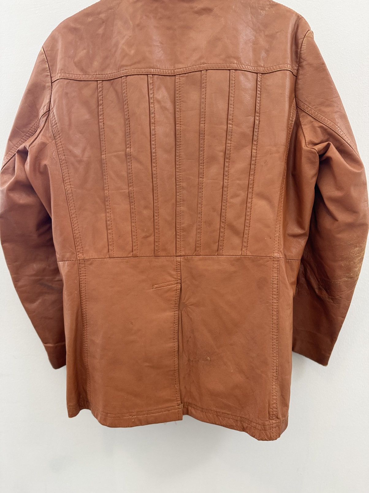 Other Vintage 90s Genuine Leather Racing Jacket Brown Biker Style Size US L / EU 52-54 / 3 - 10 Thumbnail
