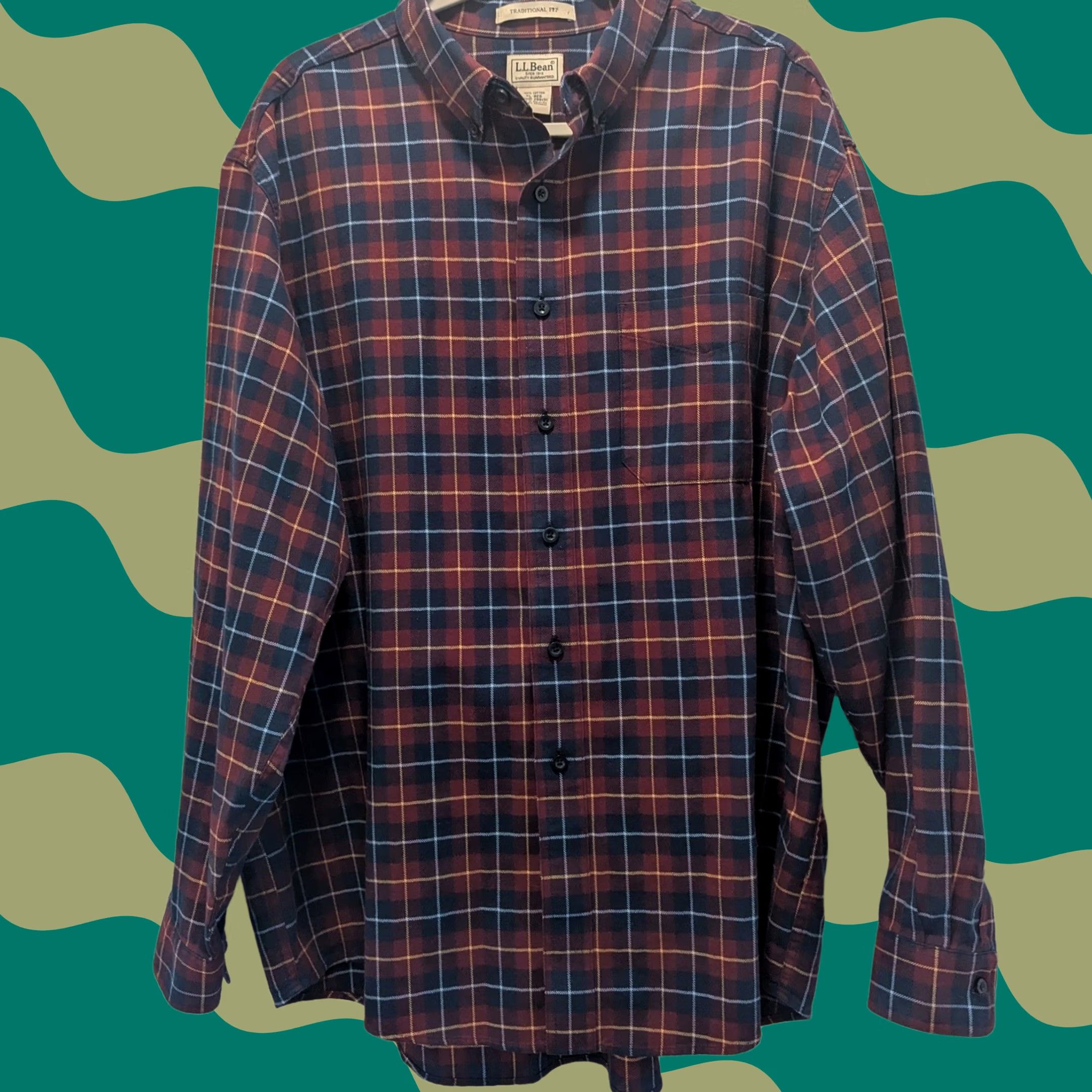 Vintage LLBean Plaid Shirt Mens XL Long Sleeve Button-Down Classic Fit Red/Navy Flannel Button Up Casual Workwear Size US XL / EU 56 / 4 - 1 Thumbnail