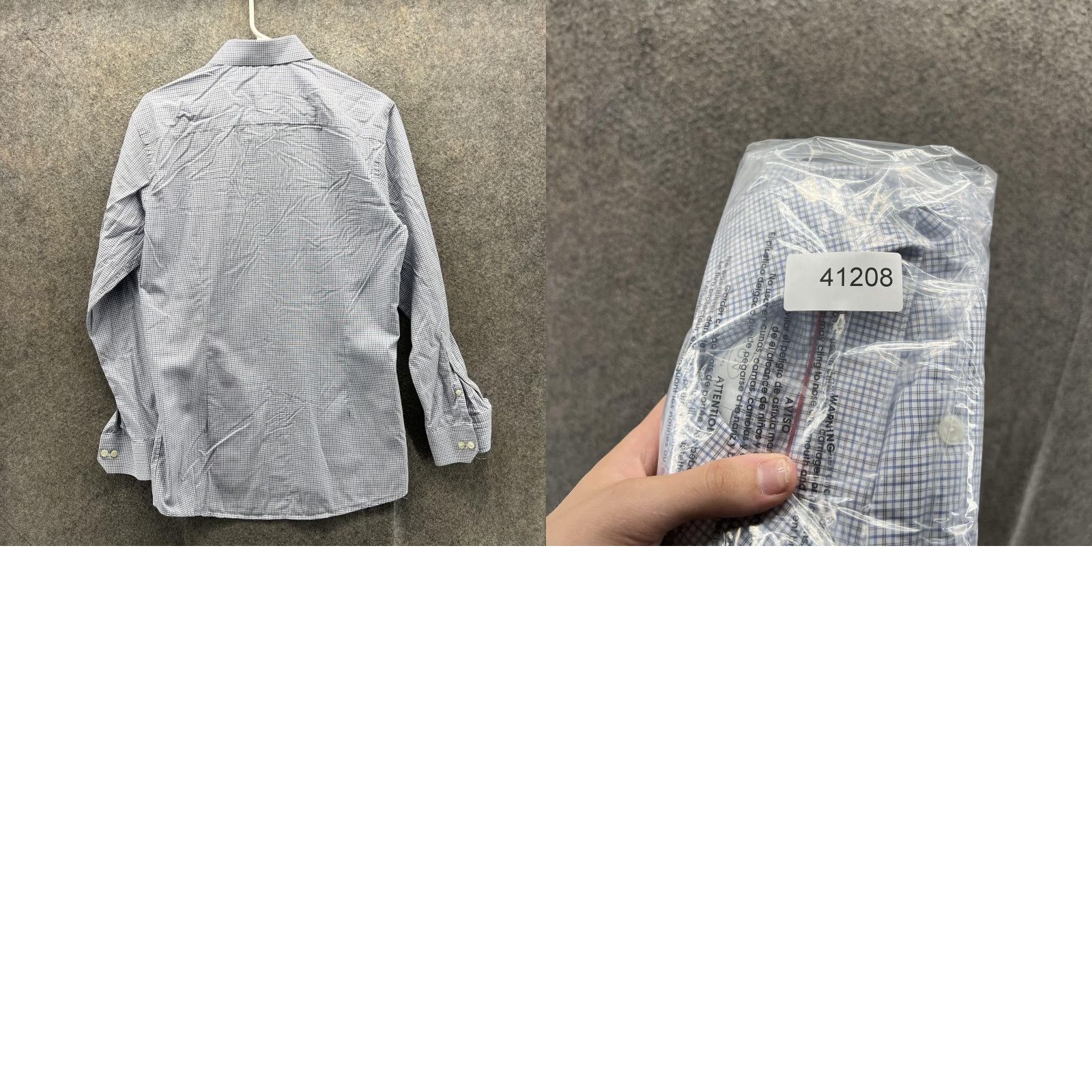 Eton Eton Dress Shirt Mens Medium Blue Check Slim Fit Long Sleeve Button Front Shirt Size 40R - 8 Thumbnail