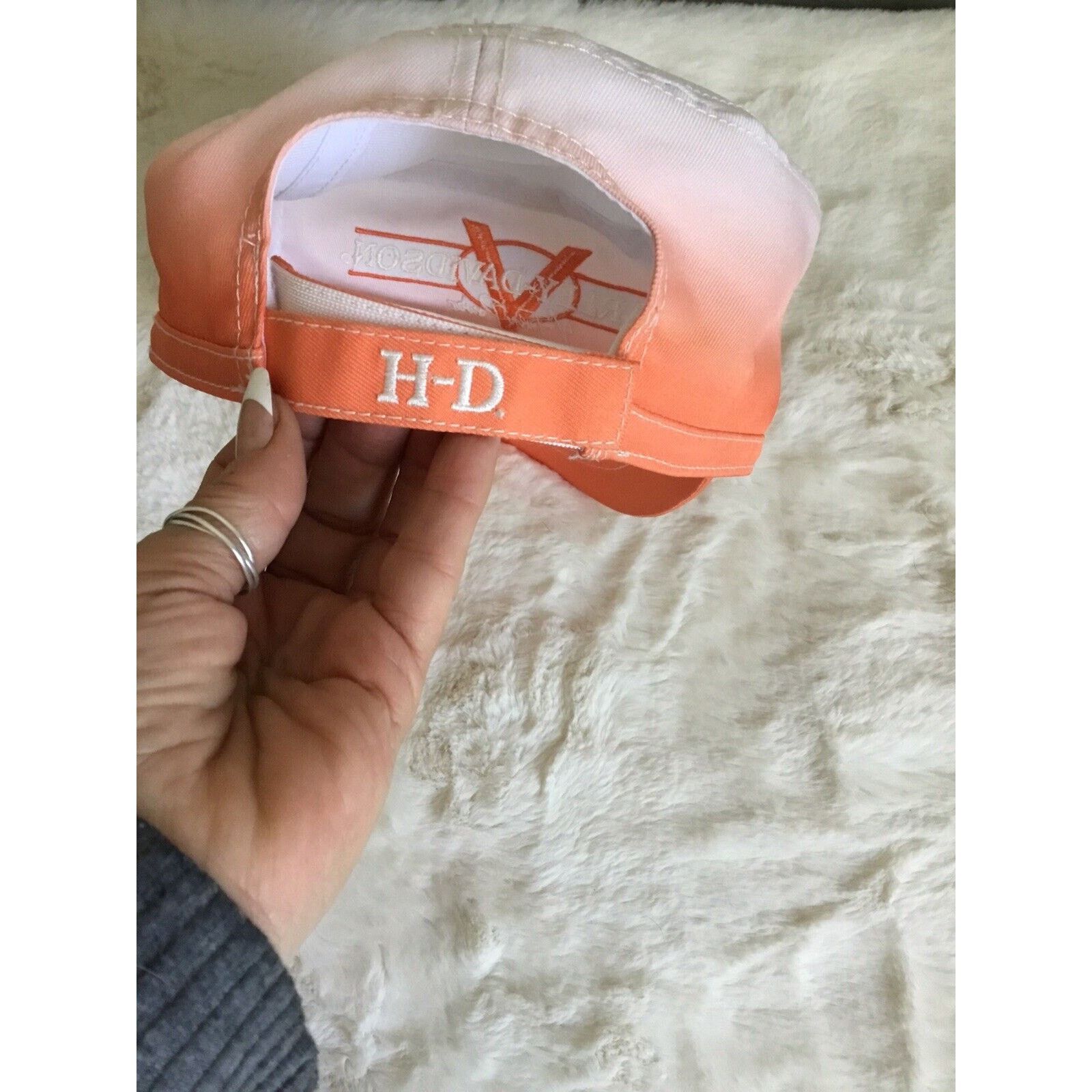 Harley Davidson Harley Davidson Women’s Hat White Orange Biker Cap NWOT Size ONE SIZE - 3 Thumbnail