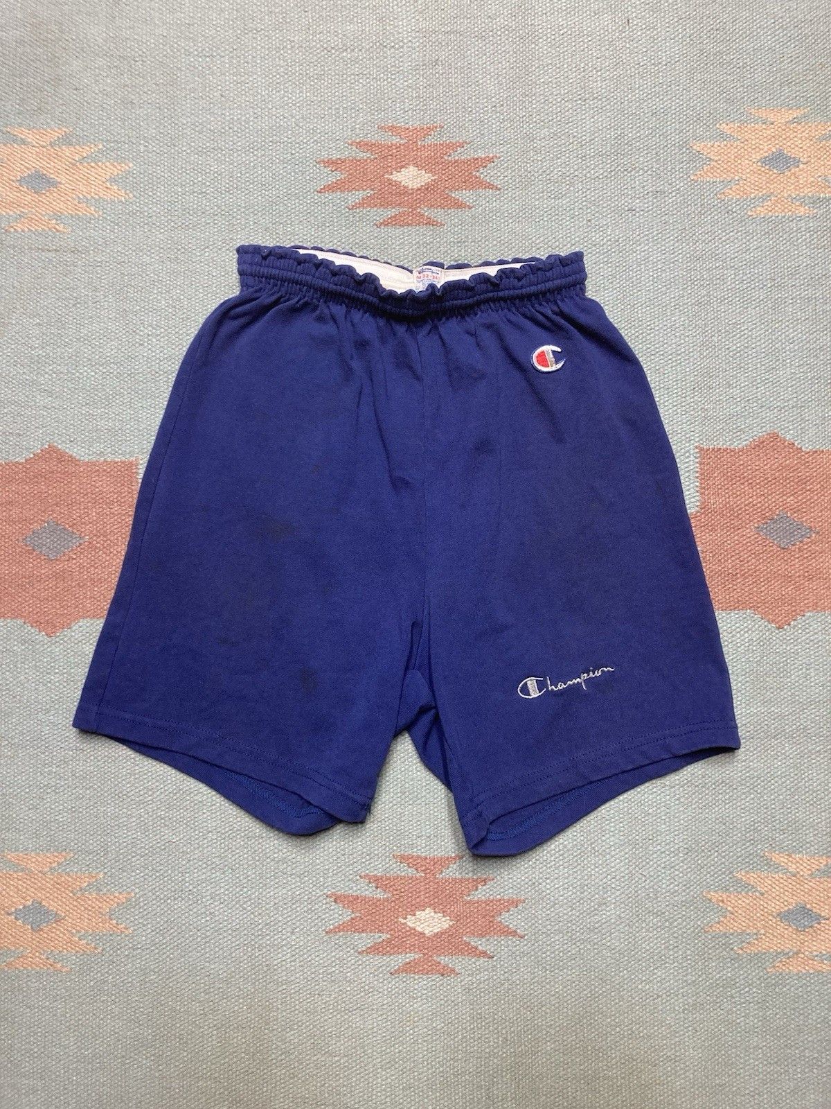 Vintage 80s champion sweat shorts navy blue spell out logo medium Size US 28 / EU 44 - 1 Thumbnail
