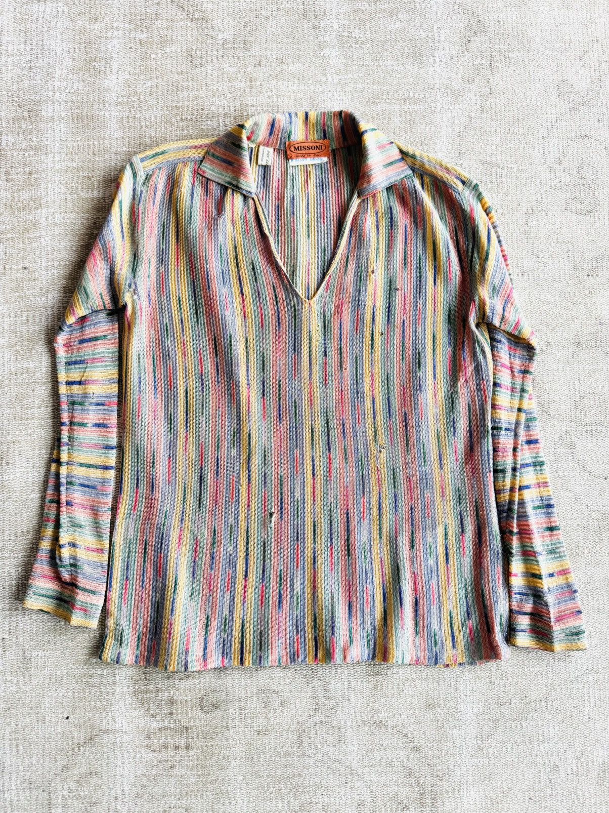 Missoni × Vintage Vintage Missoni distressed sheer knit tunic blouse sz 44 Size M / US 6-8 / IT 42-44 - 4 Thumbnail