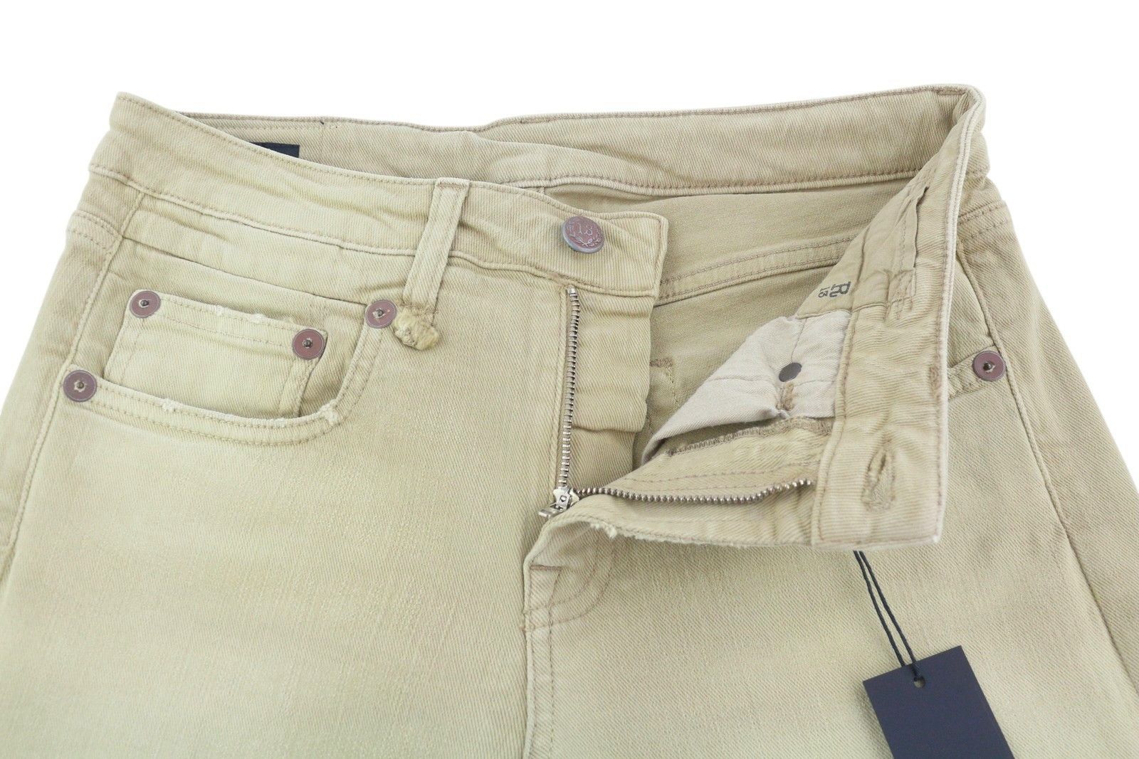 R13 BOY STRAIGHT 27 Khaki Stretchy Washed Cropped 86277 Size 27" / US 4 / IT 40 - 5 Thumbnail