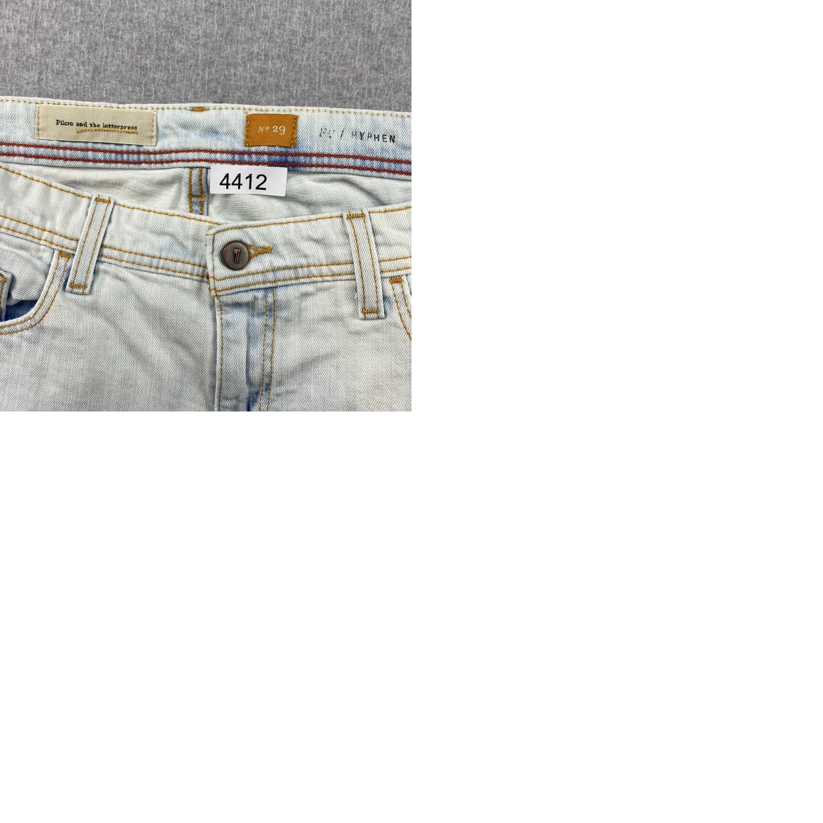 Vintage VINTAGE Pilcro and the Letterpress Hyphen Jeans Womens 29 Blue Acid Wash Distress Denim Size 29" - 11 Thumbnail