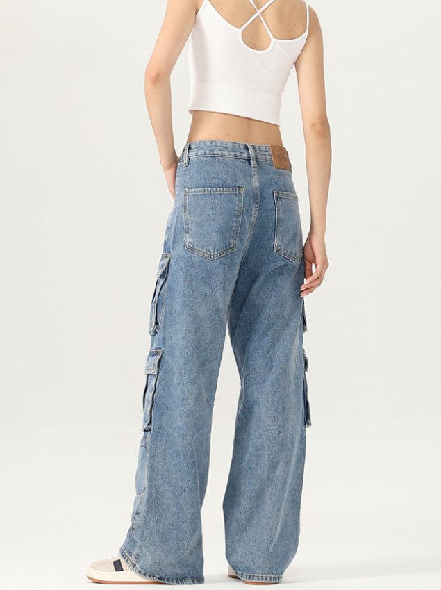 Japanese Brand American retro vibe wide-leg multi-pocket cargo jeans Size US 32 / EU 48 - 3 Thumbnail