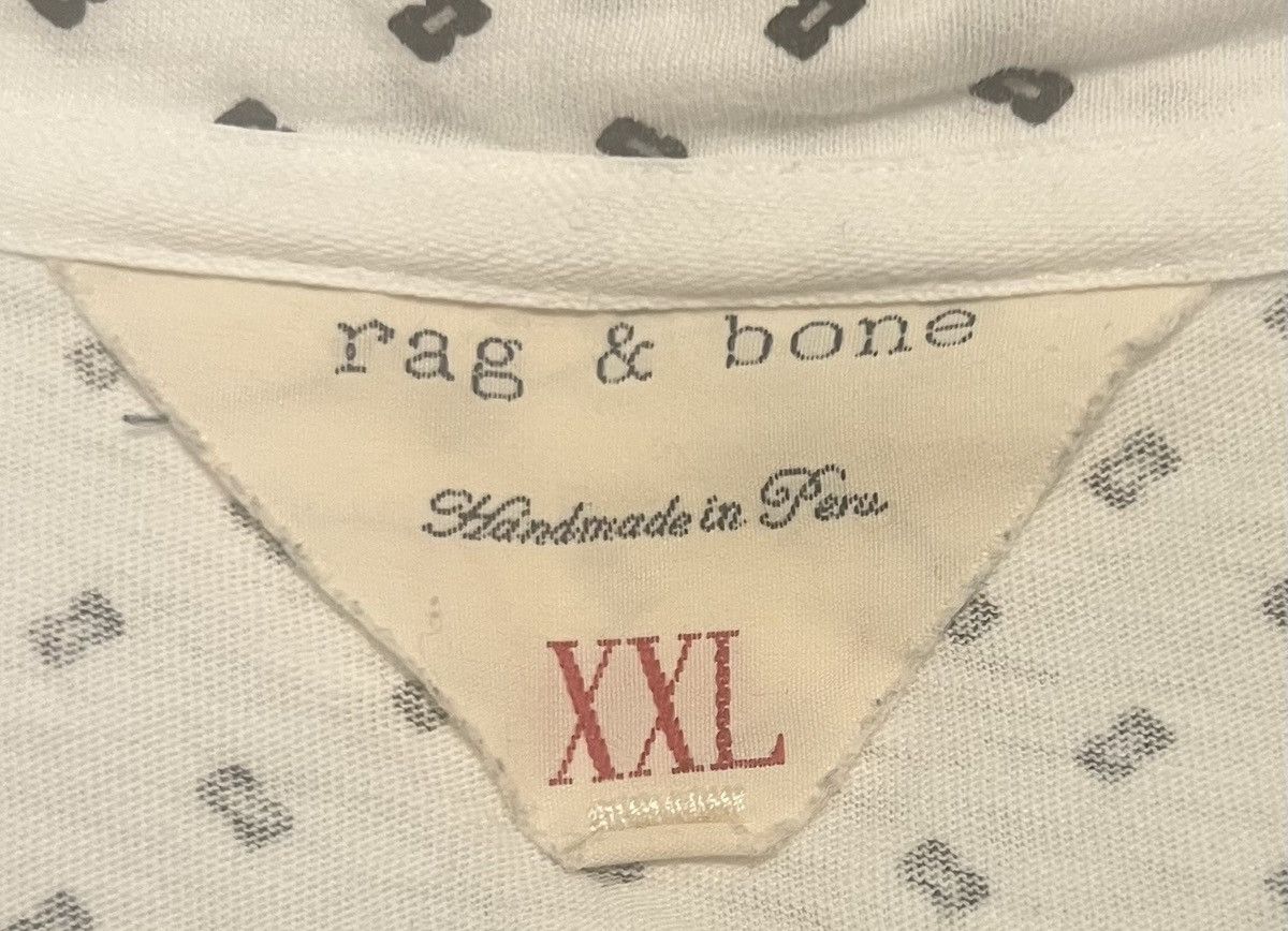 Rag & Bone Authentic Rag & Bone White Tee Black & Grey Graphic Peru XXL Size US XXL / EU 58 / 5 - 3 Thumbnail