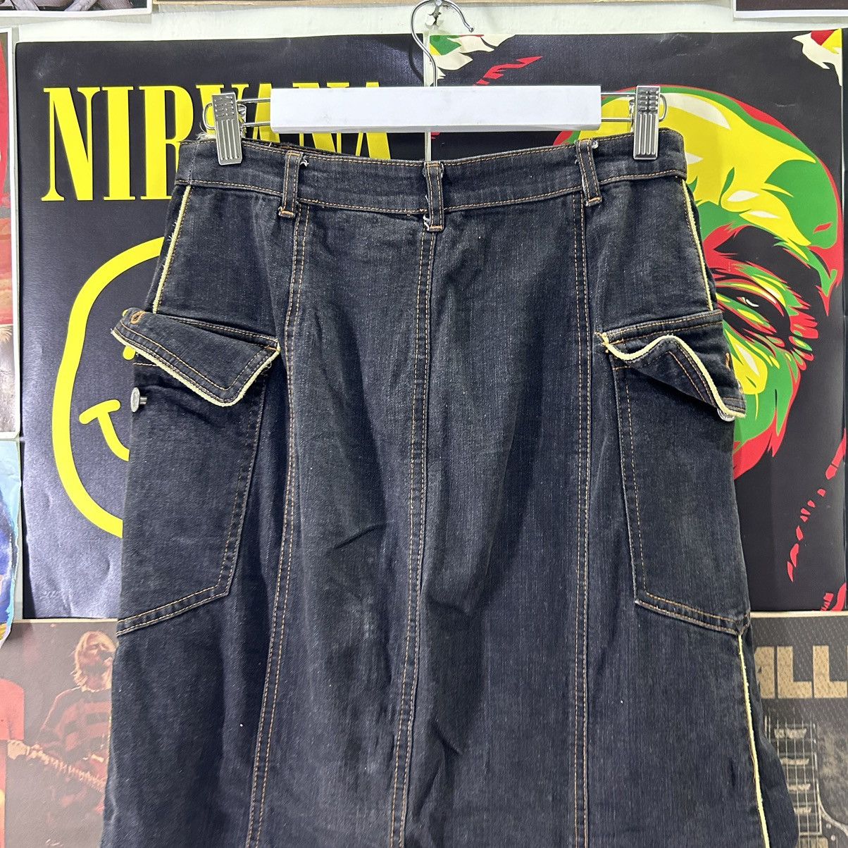 Vintage Vintage Sugarless Gal Maxi Denim Skirt Size 29" - 9 Thumbnail
