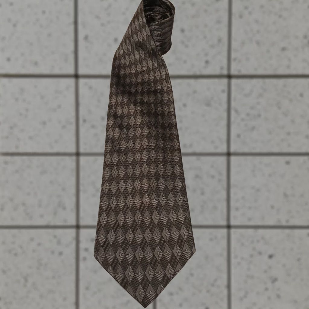 Croft & Barrow Croft & Barrow Men's Tie Neck 100% Silk Hand Crafted Gray Geometric Pattern Tie Size ONE SIZE - 1 Thumbnail