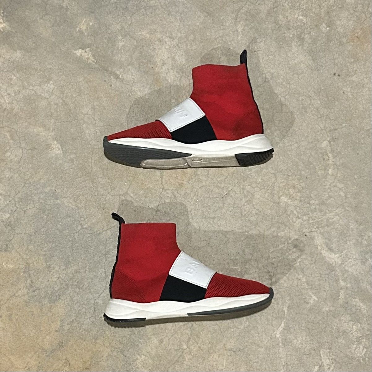 Balmain × Designer Balmain Cameron Stretch Knit Sock Runner Sneaker Red US 7 Size US 7 / EU 40 - 4 Thumbnail